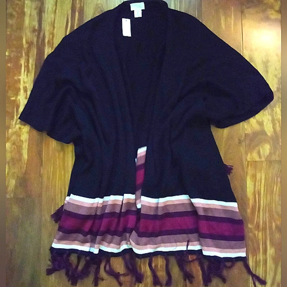NWT New York & Company Fringed Poncho